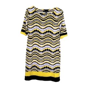 Black and Yellow Polka Dot Shift Dress